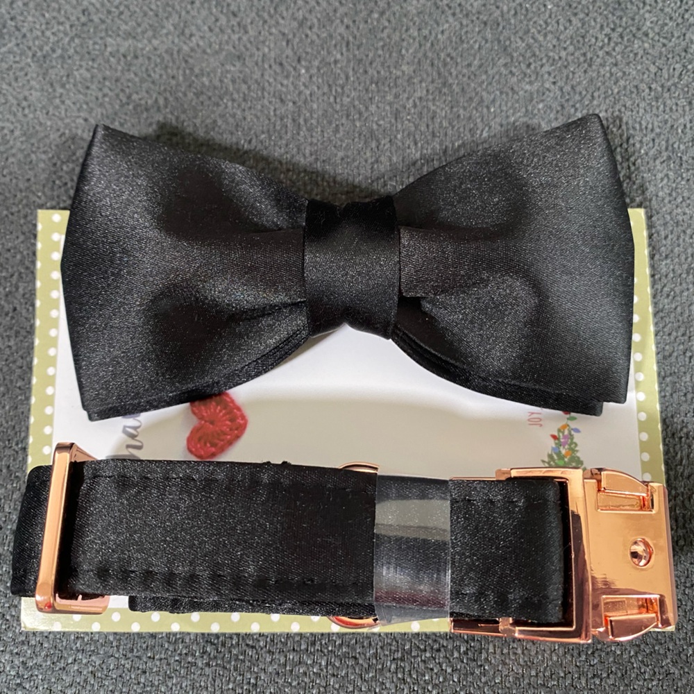 ⭐️New Unique style paws Dog Collar, Black Silk Dog Collar with Bow - Picture 12 of 16